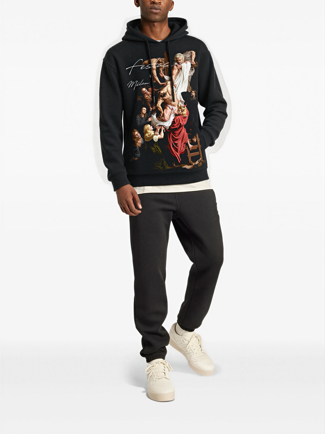 FesFas godfall-print Hoodie | Black | Men