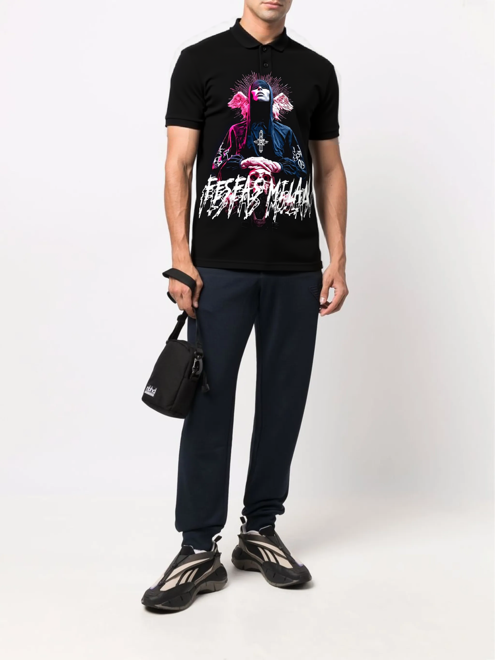 FesFas believer-print Polo Shirt | Men | Black