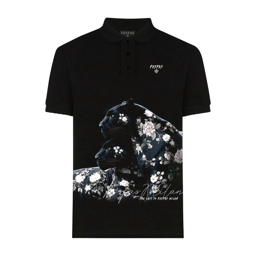 FesFas Blossom Panther-print Polo Shirt