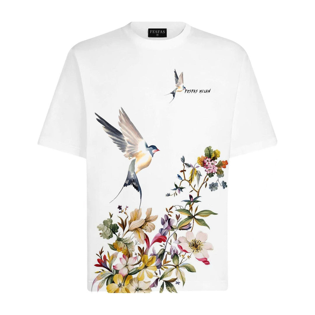 FesFas Blossom Swallow-print T-shirt