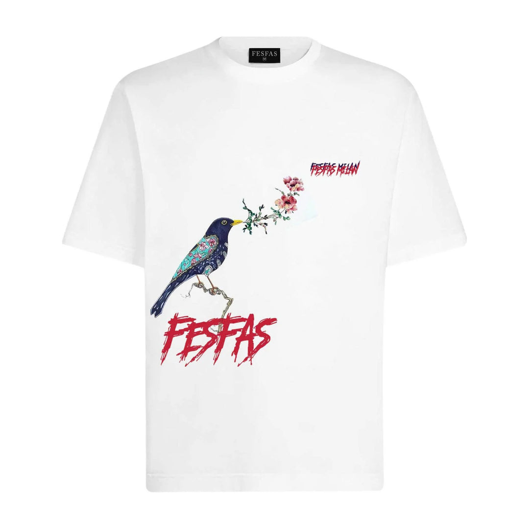 FesFas Bluebird-print T-shirt