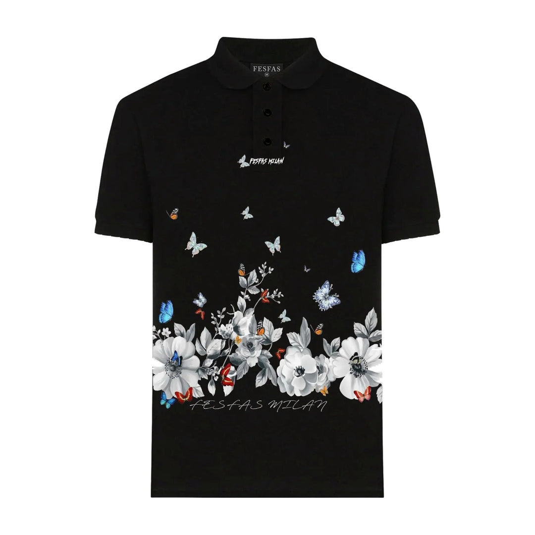 FesFas Butterfly Garden-print Polo Shirt