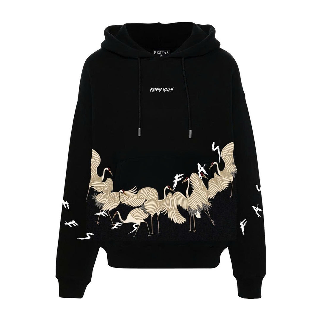 FesFas Cranes-print Hoodie