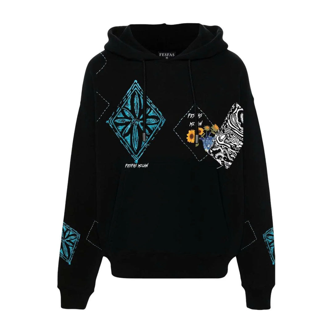 FesFas Diamond Patchwork-print Hoodie