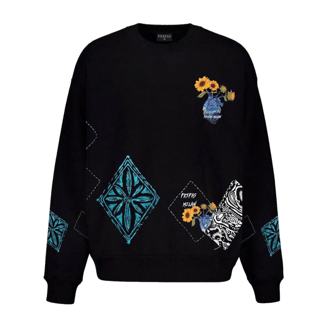 FesFas Diamond Patchwork-print Sweatshirt