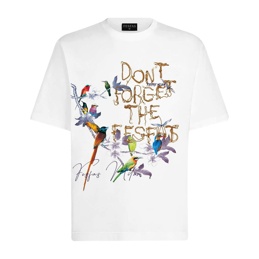 FesFas Don't Forget Birds-print T-shirt