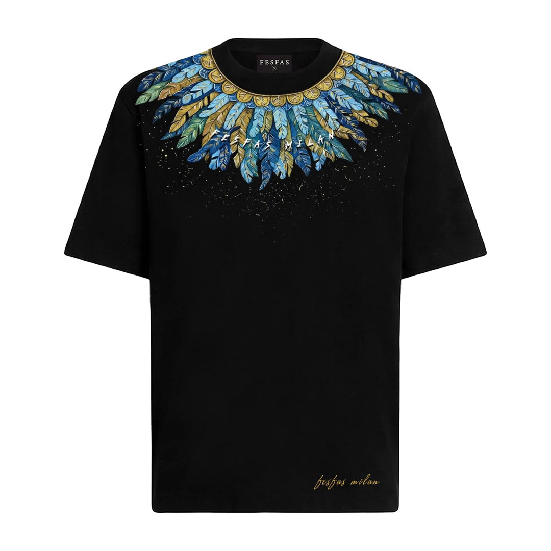 FesFas Feather Collar-print T-shirt