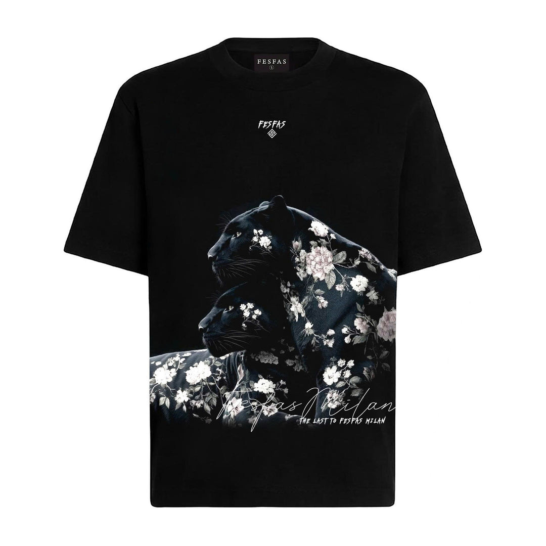 FesFas Floral Panther-print T-shirt