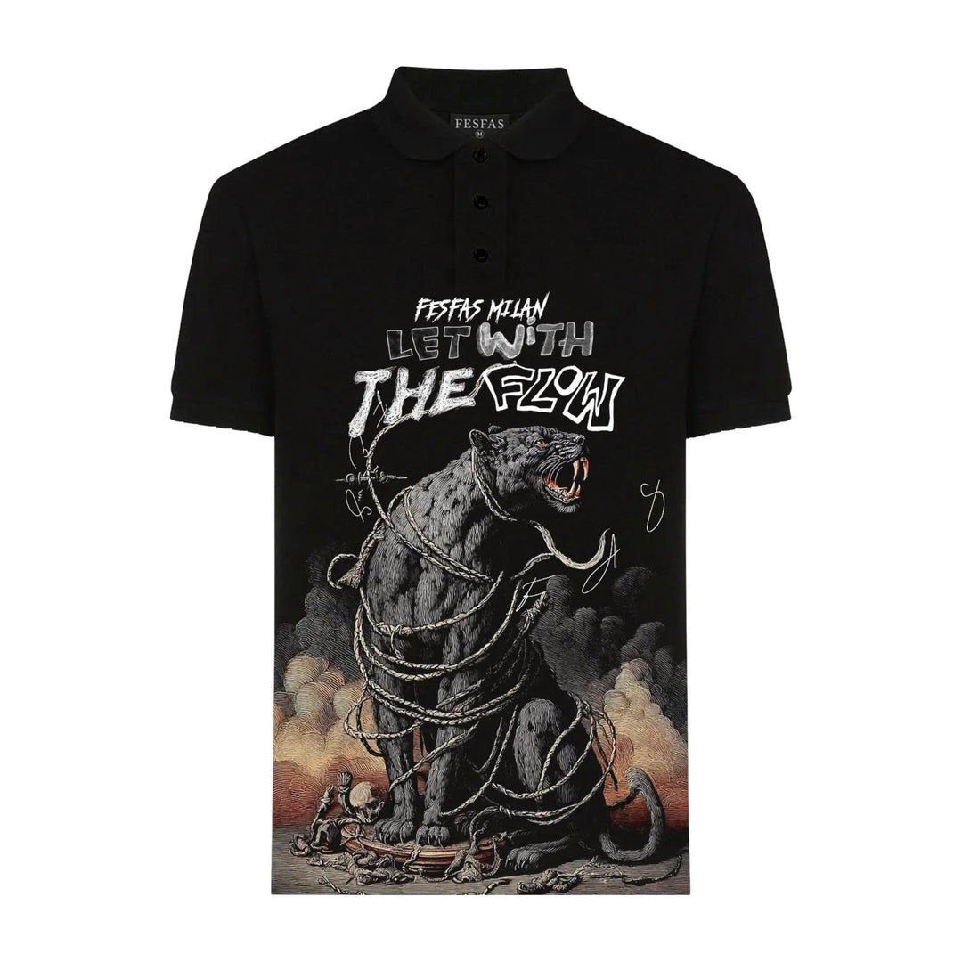 FesFas Flow Panther-print Polo Shirt
