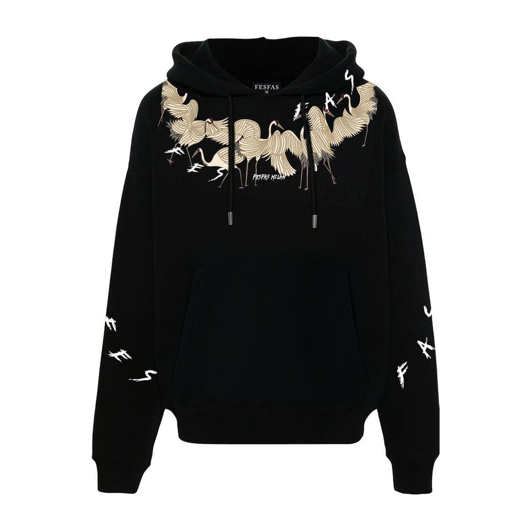 FesFas Flying Cranes-print Hoodie