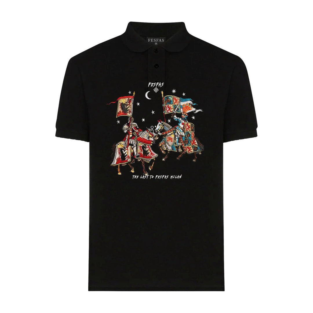 FesFas Jousting Knights-print Polo Shirt
