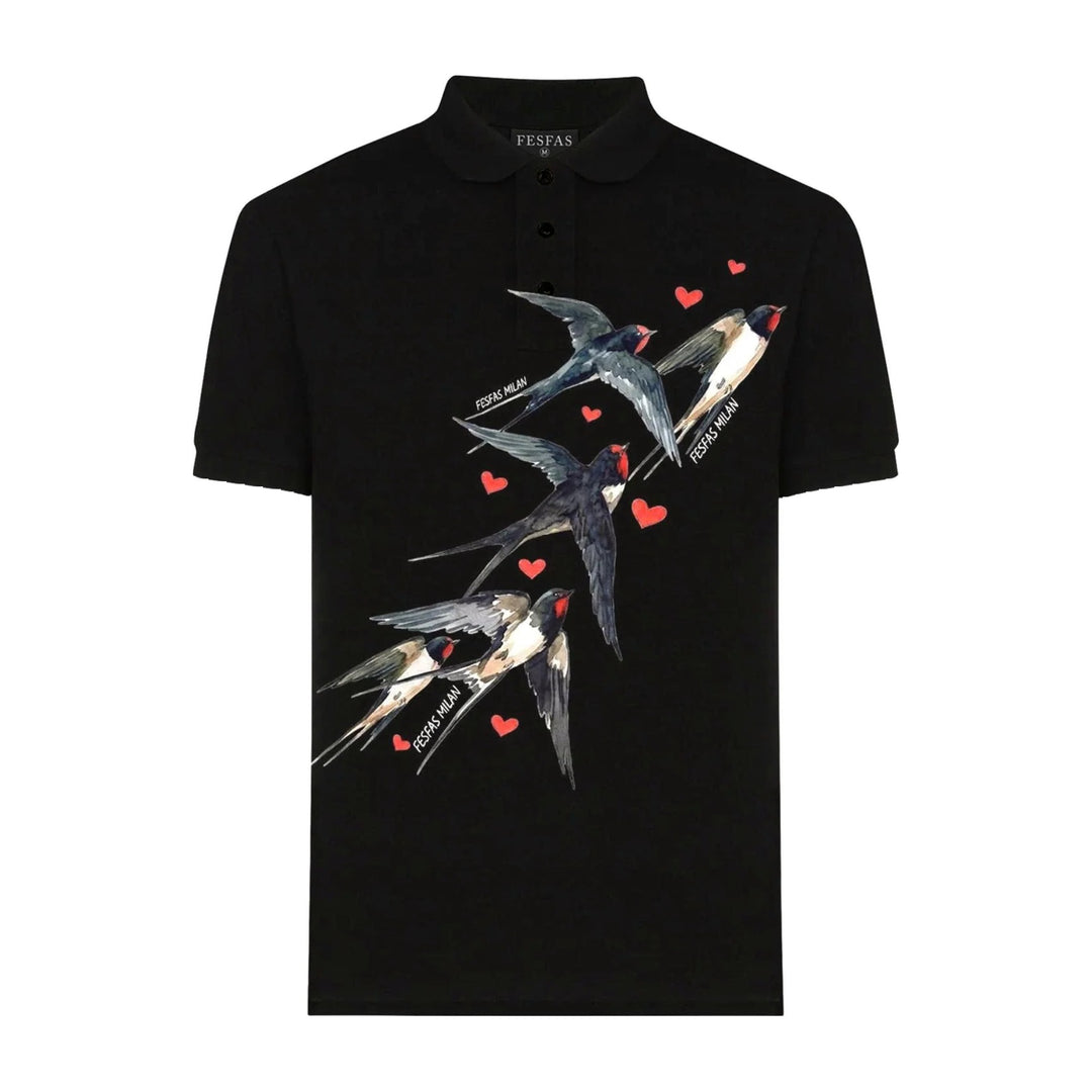 FesFas Love Swallows-print Polo Shirt