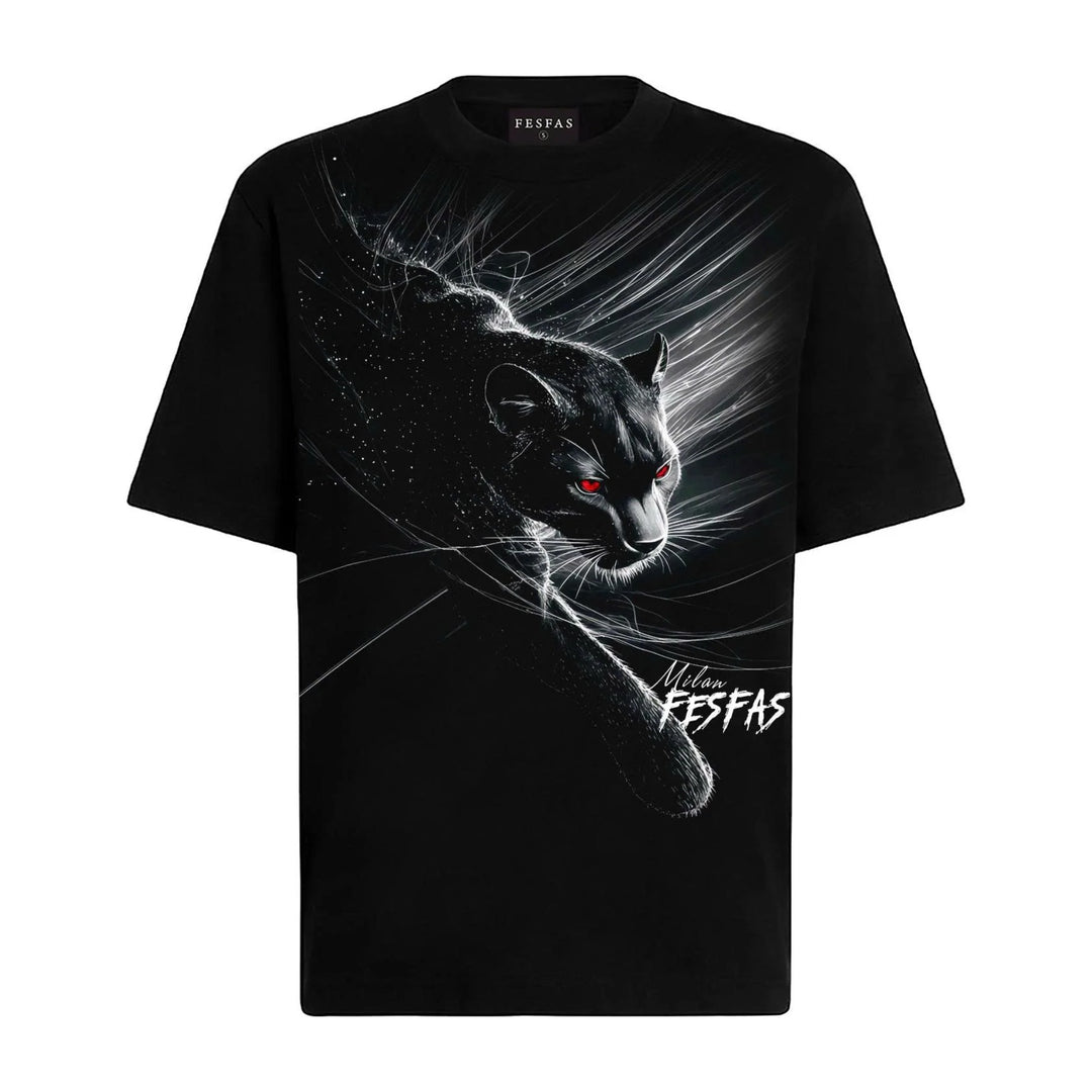 FesFas Midnight Panther-print T-shirt