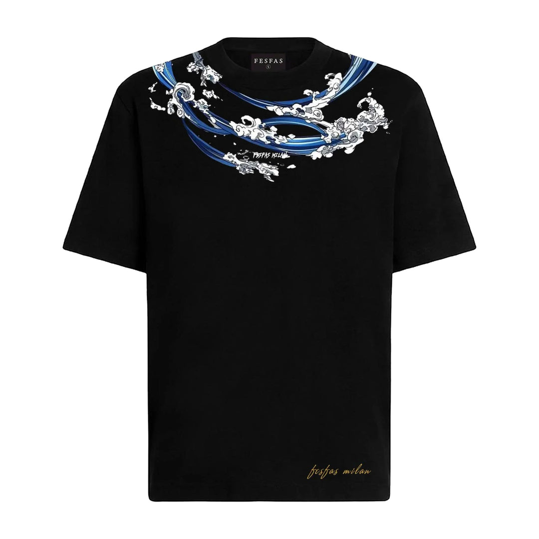 FesFas Ocean Waves-print T-shirt