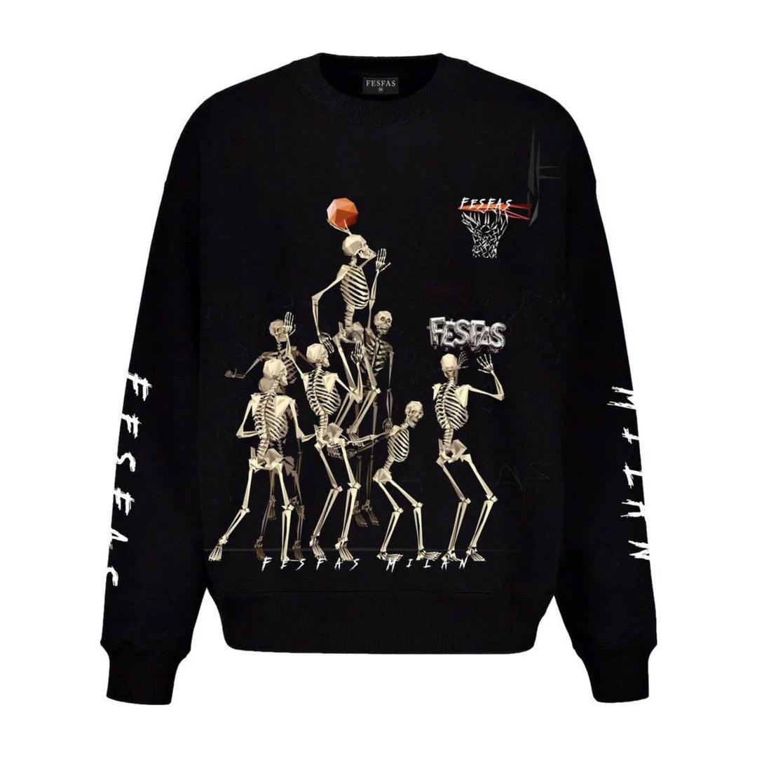 FesFas Skeleton Hoops-print Sweatshirt