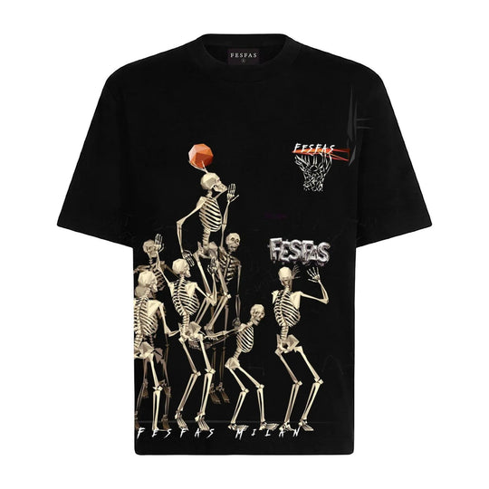 FesFas Skeleton Hoops-print T-shirt