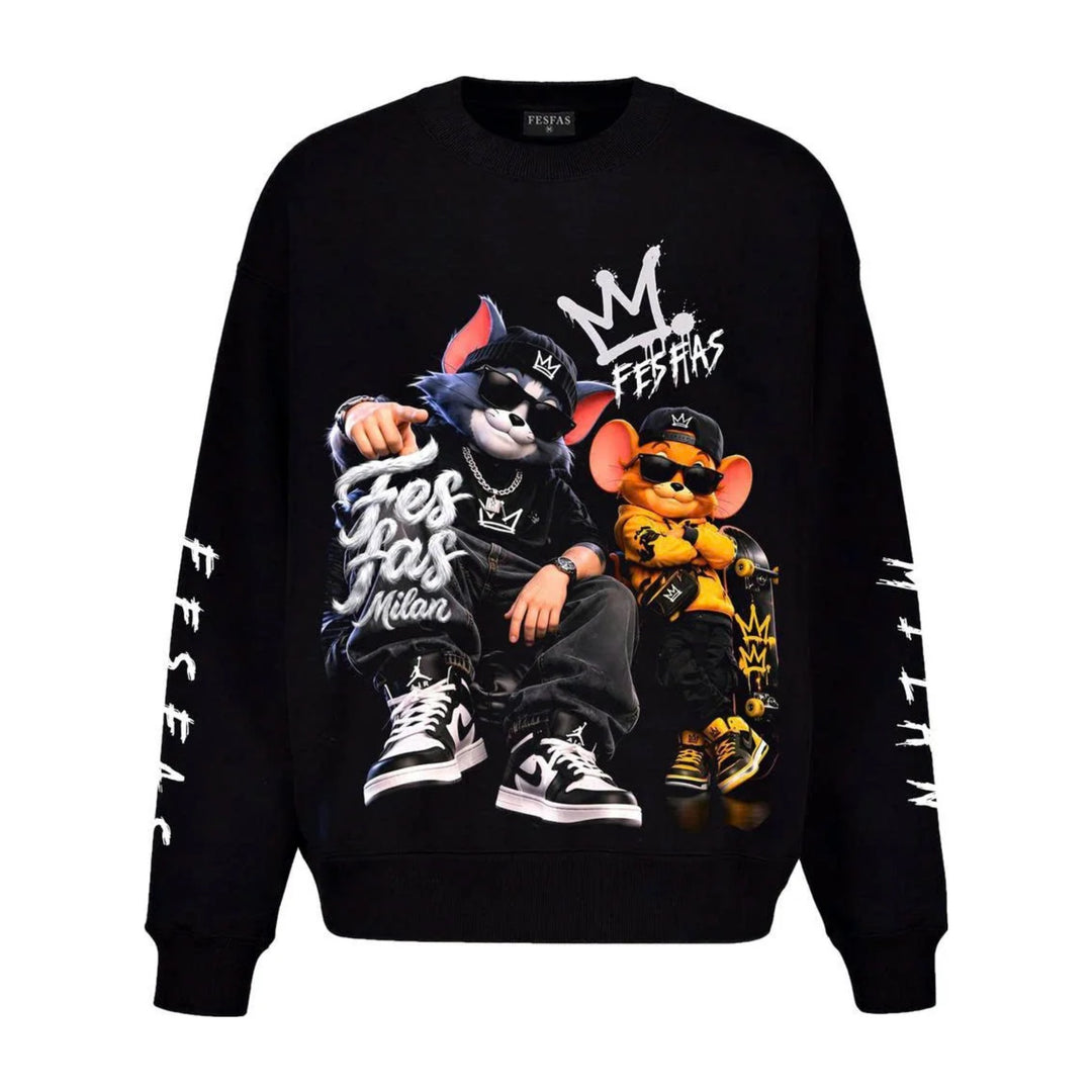 FesFas Street Crew-print Sweatshirt