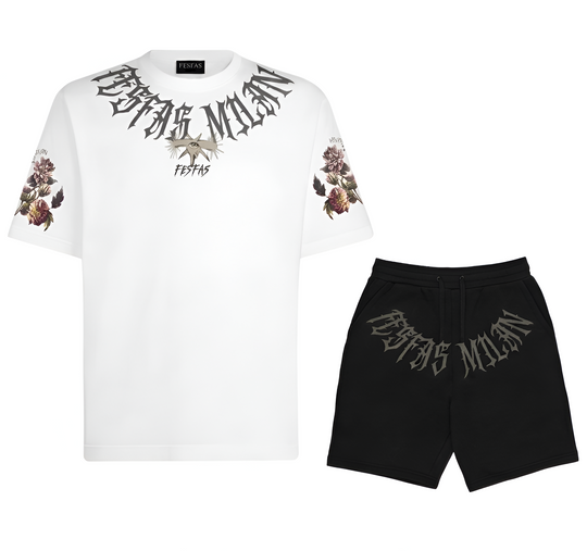 FesFas graphic-print T-shirt Set | Black &amp; White