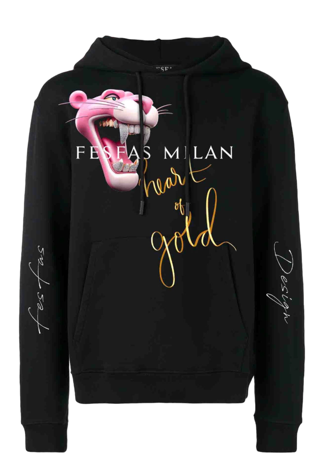 FesFas pink panther-print Hoodie | Black | Men
