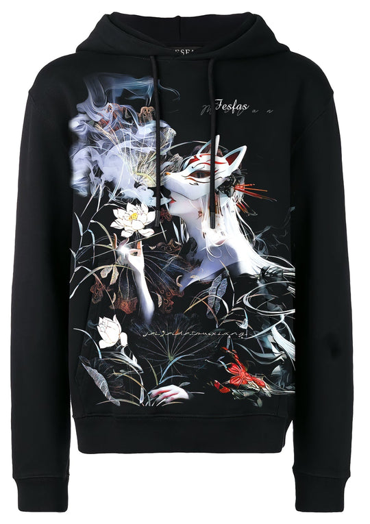 FesFas Japanese tattoos-print Hoodie Set | Black | Men