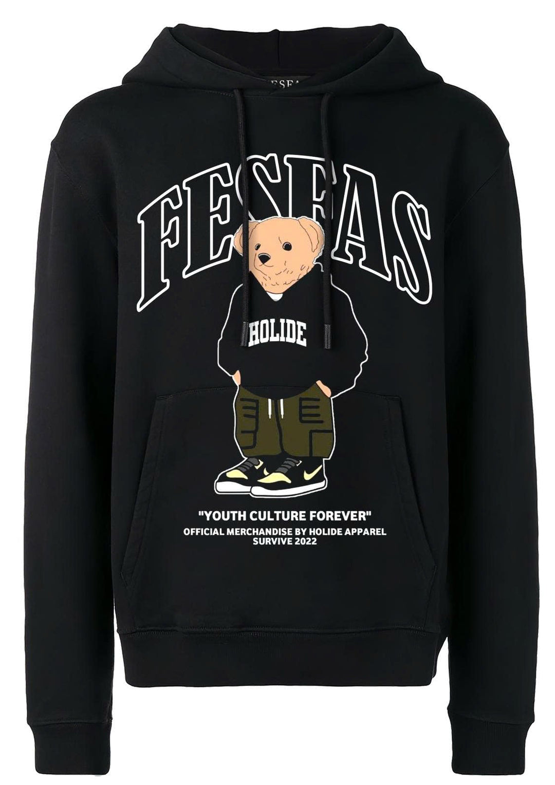 FesFas Bear-print Hoodie Set | Black | Men