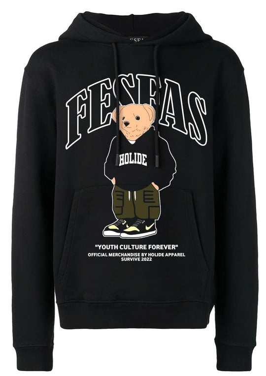 FesFas Bear-print Hoodie Set | Black | Men