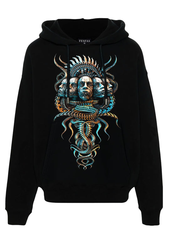 FesFas snake faces-print Hoodie | Black | Men