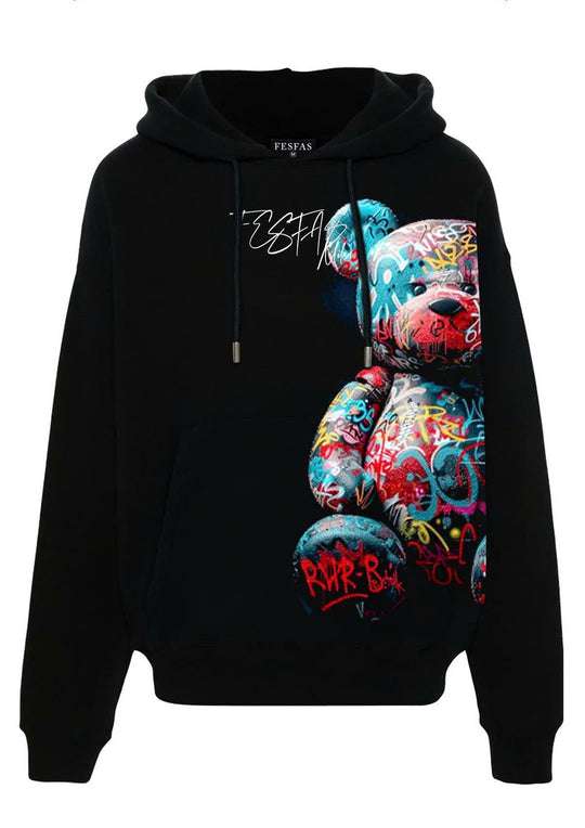FesFas teddy bear-print Hoodie | Black | Men