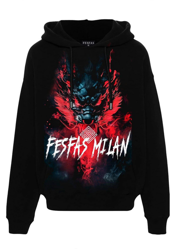 FesFas dark oni fusion-print Hoodie