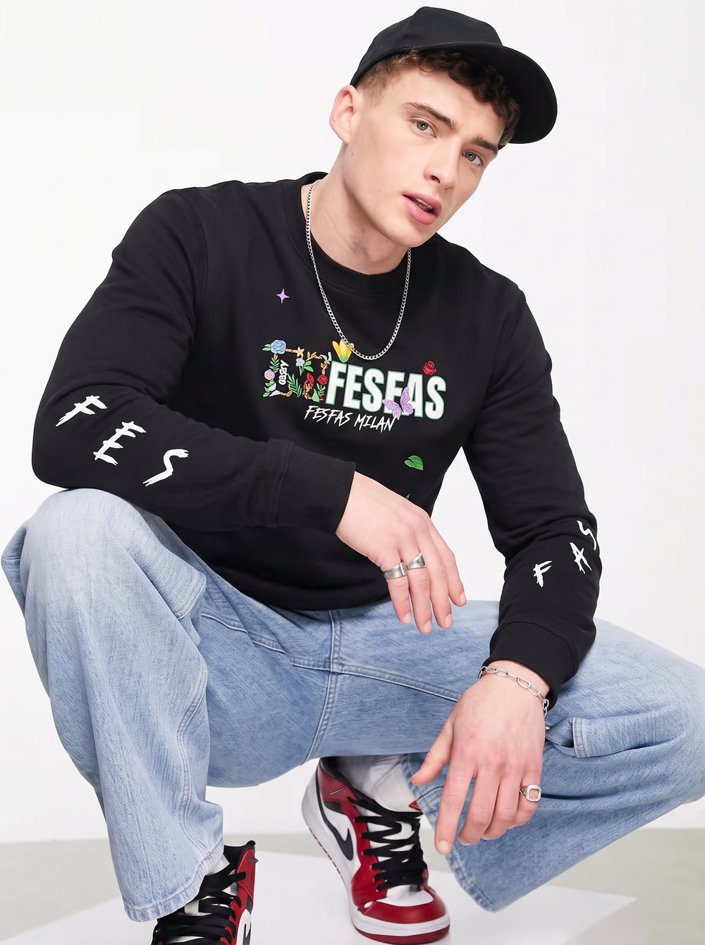 FesFas Floral Logo-print Sweatshirt