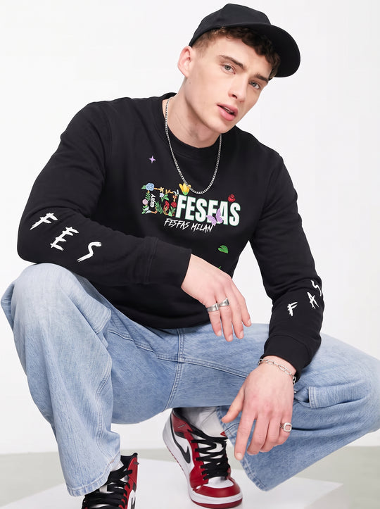 FesFas Floral Logo-print Sweatshirt