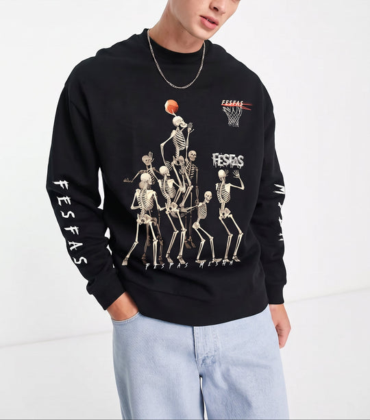 FesFas Skeleton Hoops-print Sweatshirt