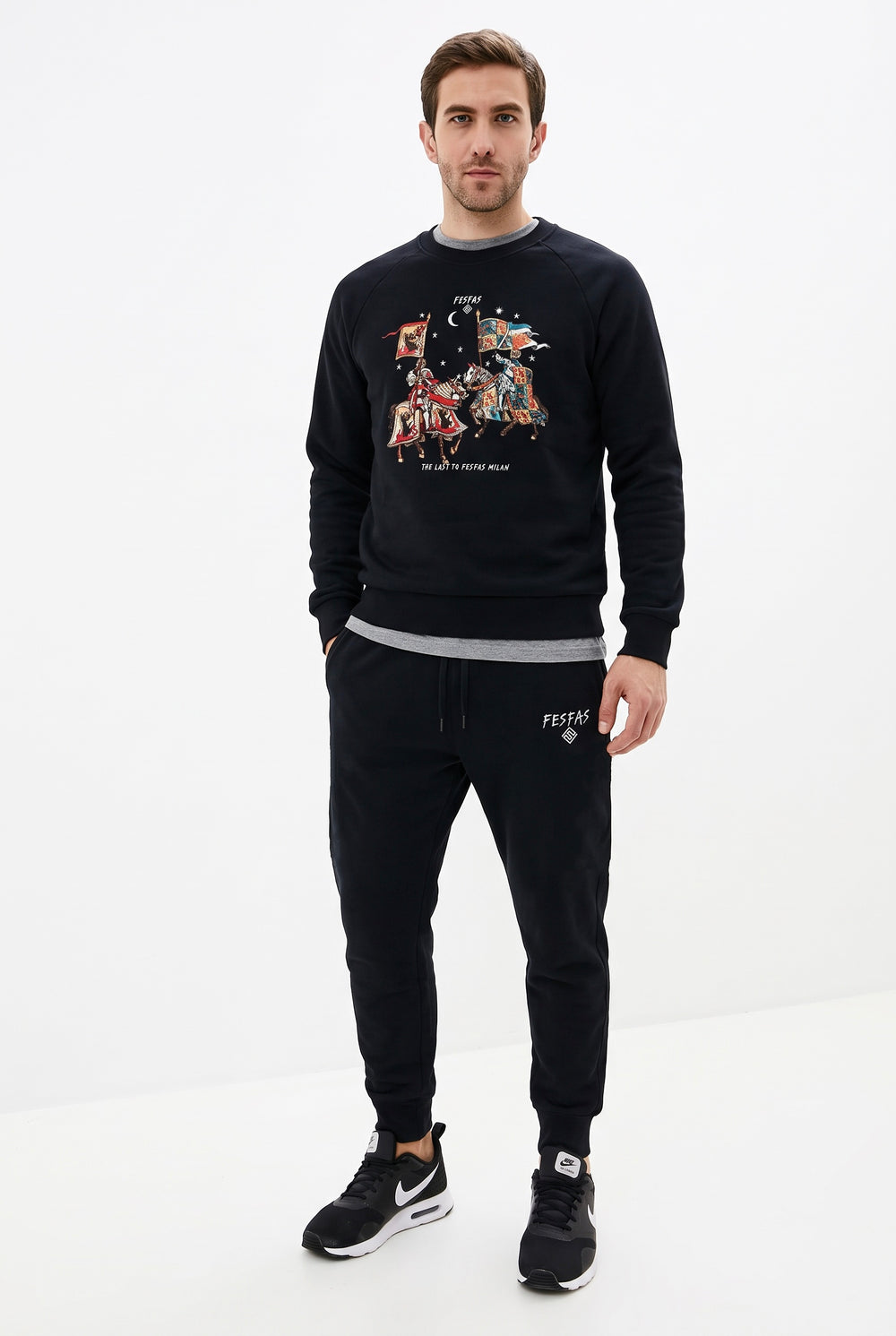 FesFas Knights-print Sweatshirt Set