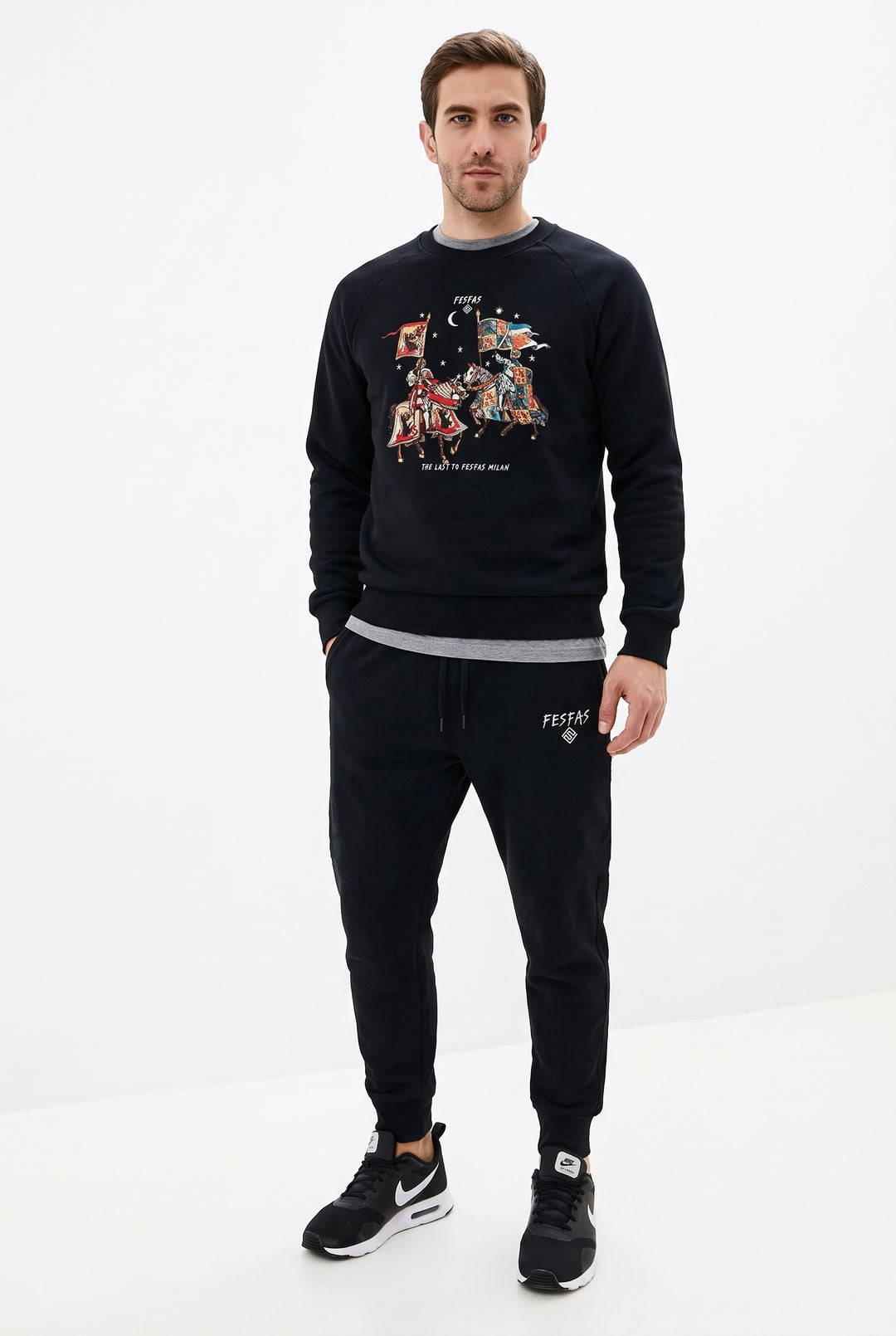 FesFas Knights-print Sweatshirt Set