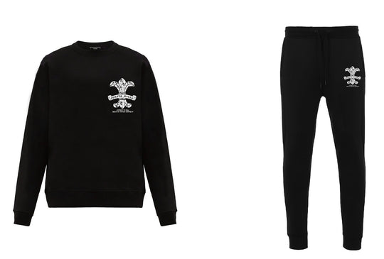 FesFas Graphic-print Sweatshirt Set | Black | Men