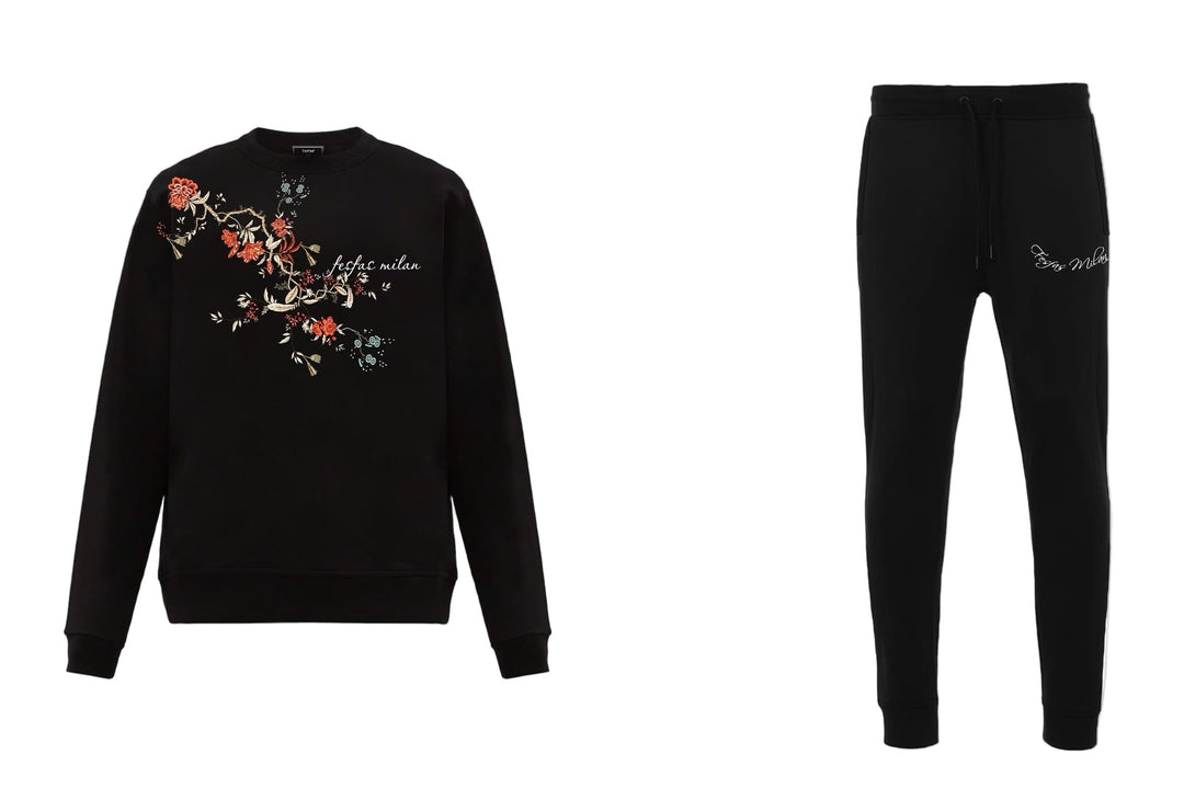 FesFas Flowers-print Sweatshirt Set | Black | Men
