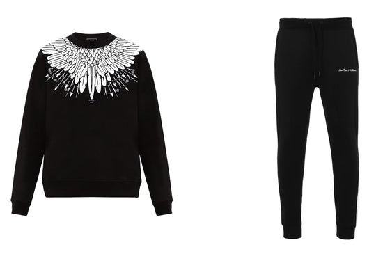 FesFas Feathers-print Sweatshirt Set | Black | Men