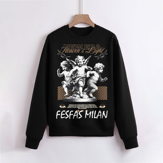 FesFas Angels-print Sweatshirt Set | Black | Men