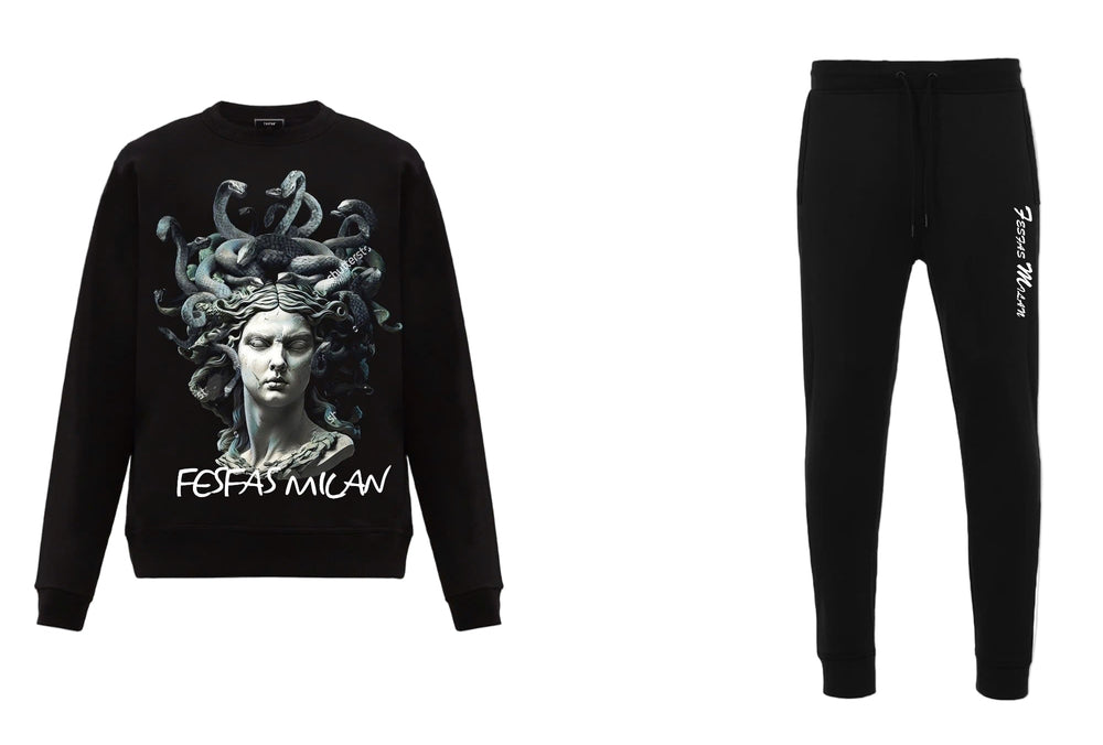 FesFas Medusa-print Sweatshirt Set | Black | Men
