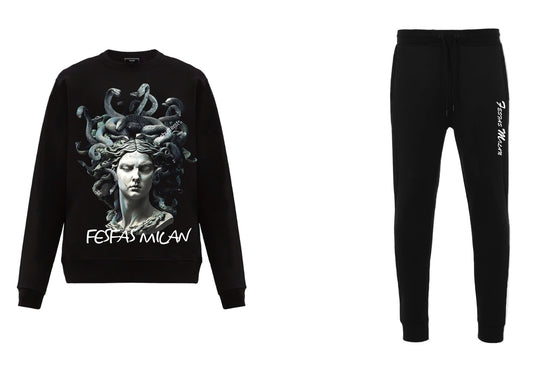 FesFas Medusa-print Sweatshirt Set | Black | Men