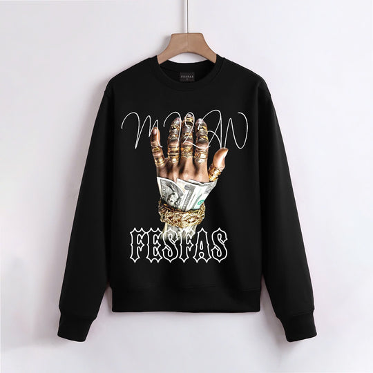 FesFas Diamond Hand-print Sweatshirt | Black | Men