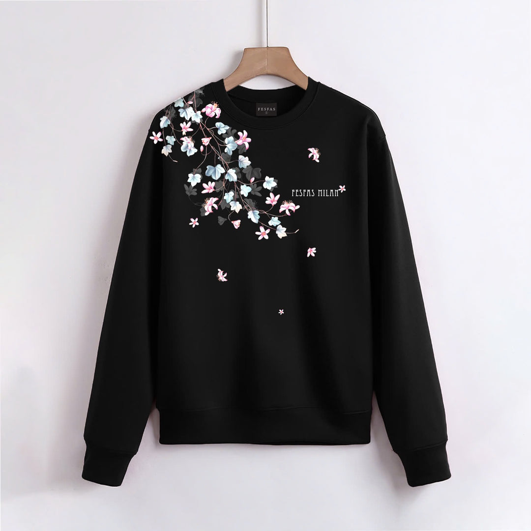 FesFas Flower-print Sweatshirt | Black | Men