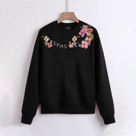 FesFas Flower-print Sweatshirt | Black | Men