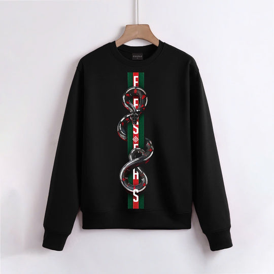 FesFas Snake-print Sweatshirt | Black | Men