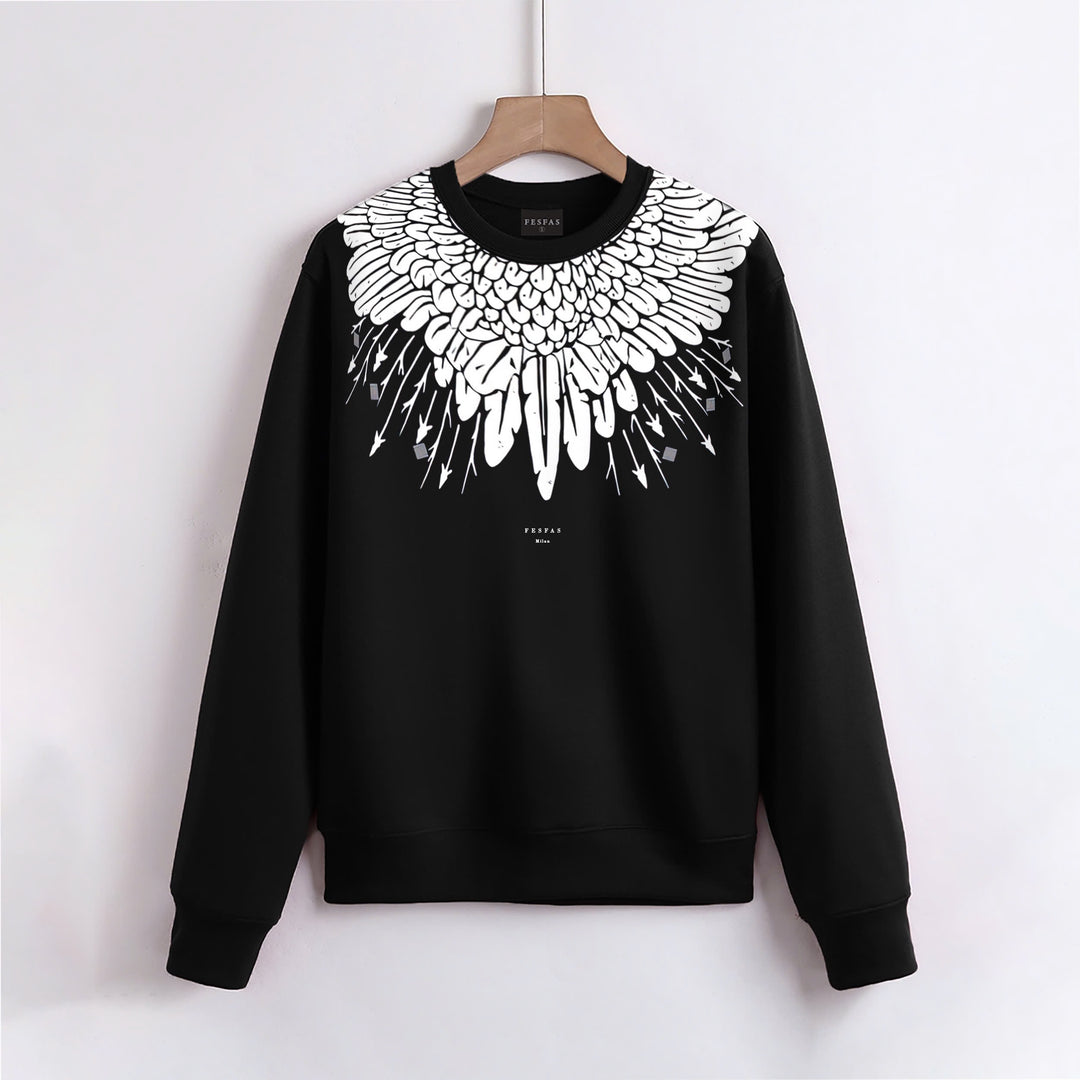FesFas Feathers-print Sweatshirt Set | Black | Men
