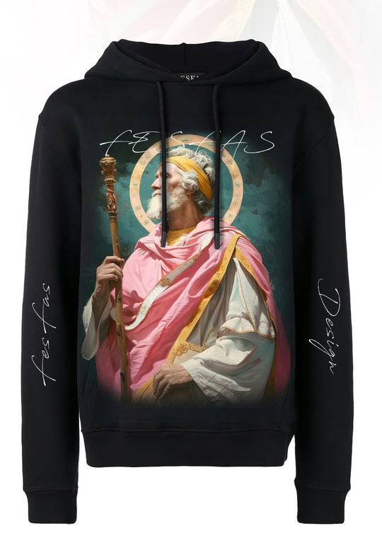 FesFas priest-print Hoodie | Black | Men