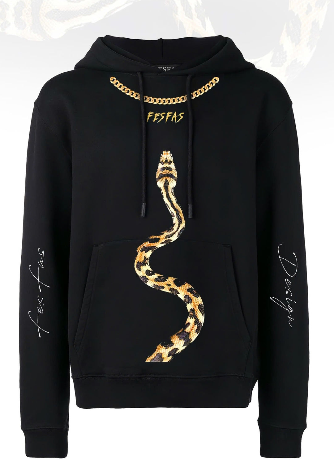 FesFas snake-print Hoodie | Black | Men