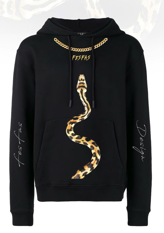 FesFas snake-print Hoodie | Black | Men