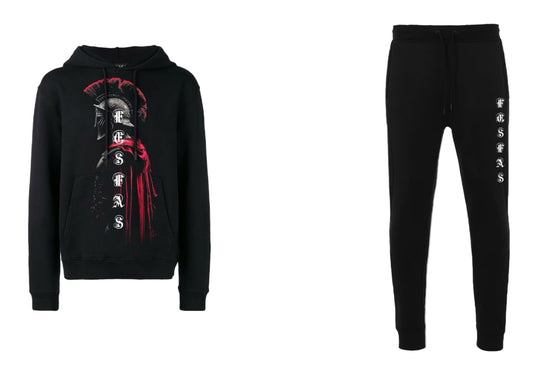 FesFas Combatant-print Hoodie Set | Black | Men