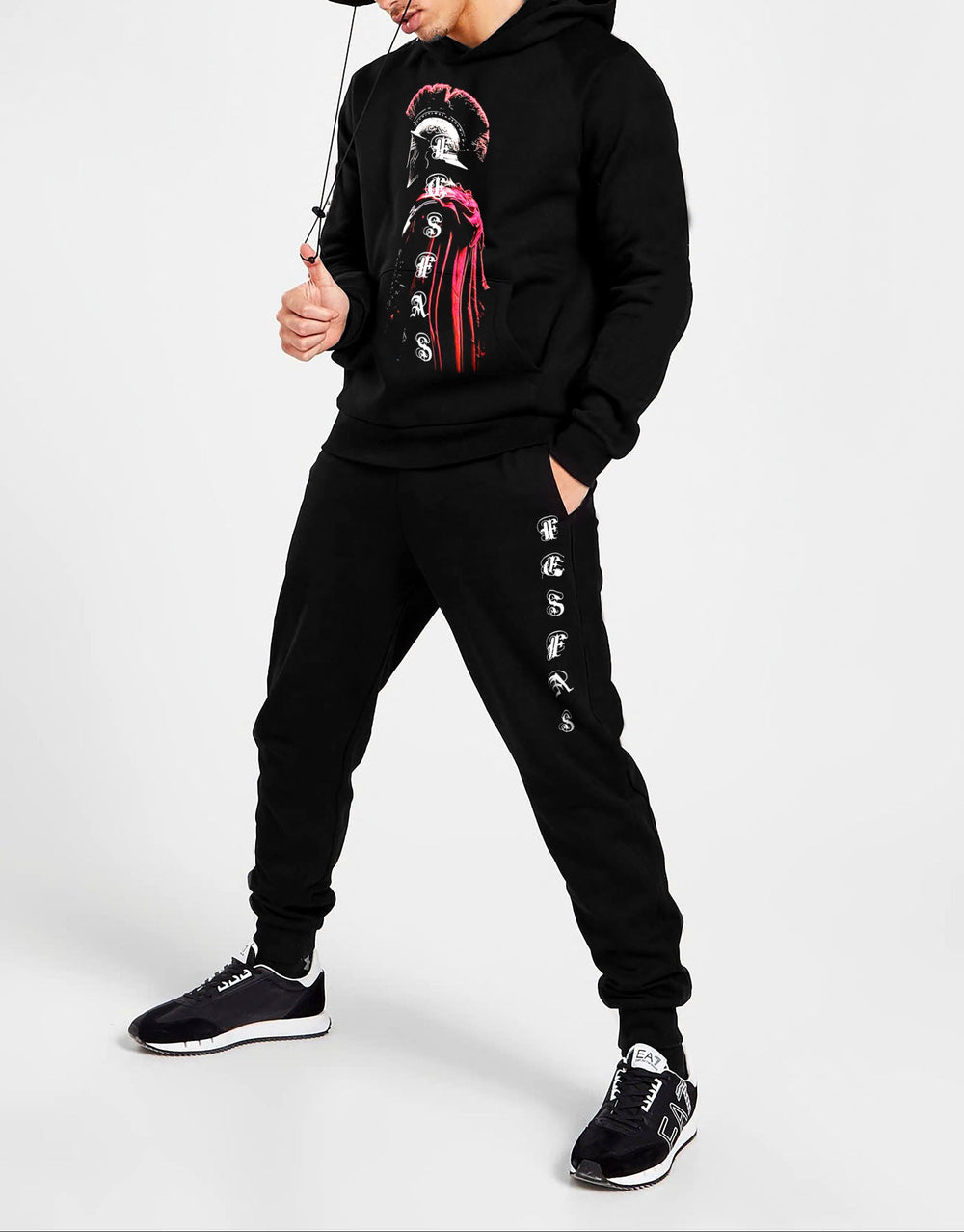 FesFas Combatant-print Hoodie Set | Black | Men